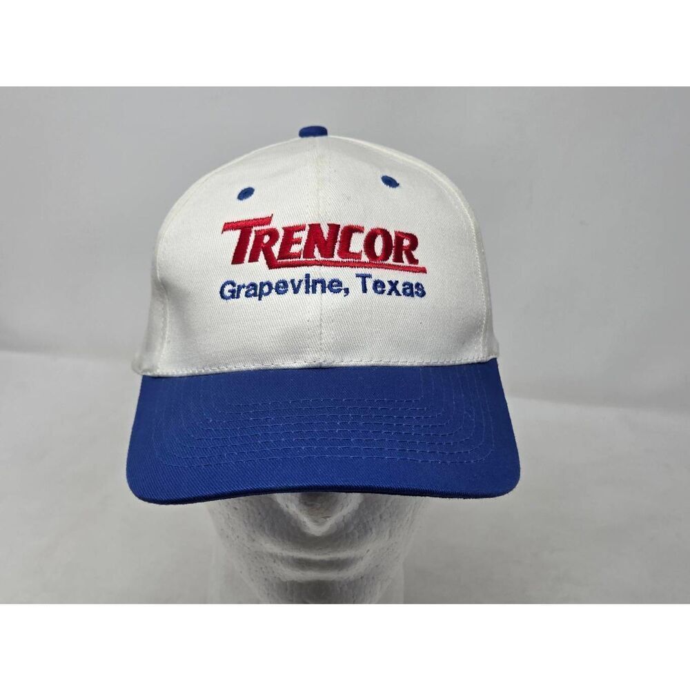 TRENCOR GRAPEVINE TEXAS WHITE BLUE BASEBALL HAT CAP SNAPBACK HEAVY MACHINERY